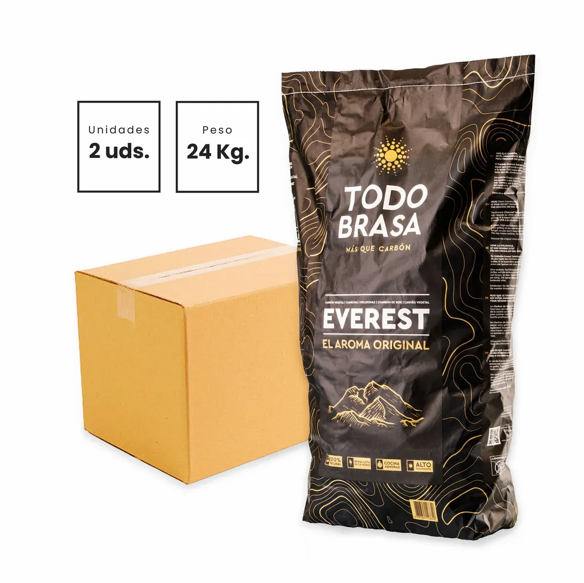 Todo Brasa Everest Holzkohle – 12-kg-Sack