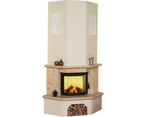 Hark Vermont 1 Kachelofen Marmor Beige 8 kW – Handwerkliche Keramikverkleidung