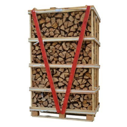 Brennholz Eiche ultra-trocken, Kiste 2 m³ – Lebendige Flamme, lange Glut