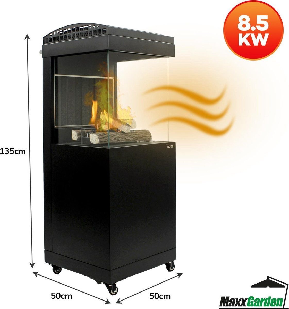Terrassenheizung Malaga, Gas, stehend – MaxxGarden, inkl. Abdeckung